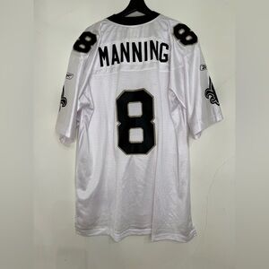 New Orleans Saints Archie Manning #8 Mesh Screenprint Reebok Football Jersey L